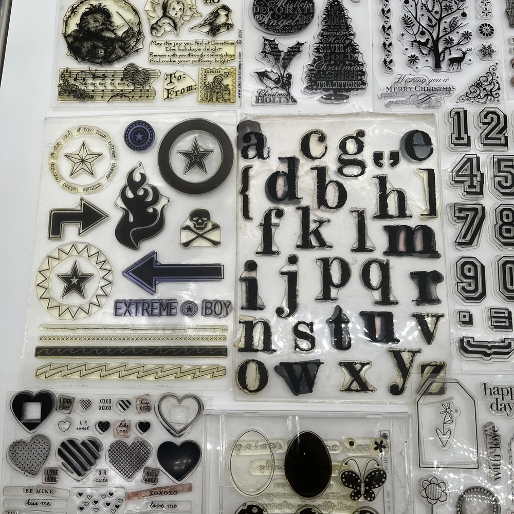 Clear Stamps Huge Mixed Lot Holiday Alphabet Numbers Scrapbooking Set - Picture 4 of 11